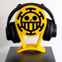 One Piece - Personalized Headphone Stand with Mugiwara and Heart Pirates sign v2